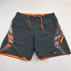 NIKE Men’s Medium (Fits 35W) Board Swim Shorts Brief Lined Trunks Gray
